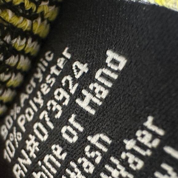 Misook Size Small Knit Cardigan Abstract Print Yellow Black Single Clasp - Picture 4 of 5